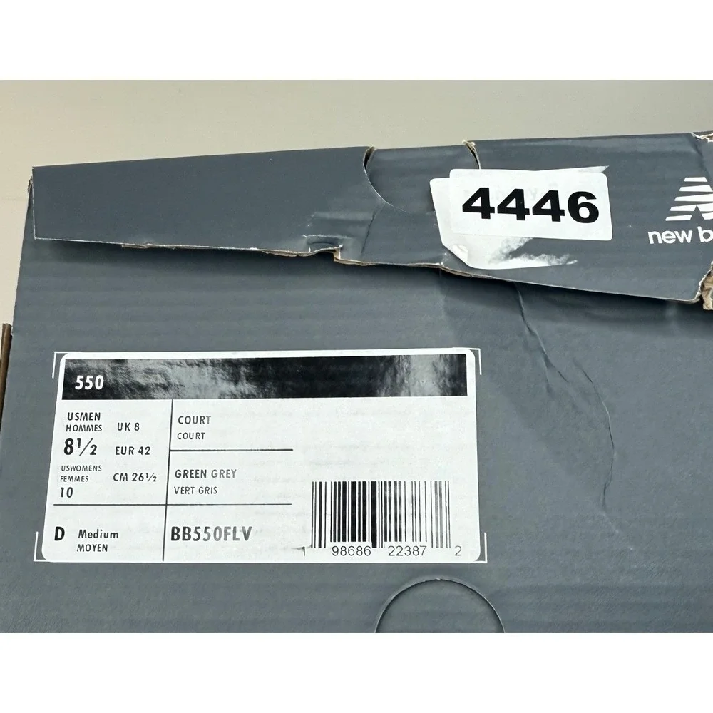 New Balance 550 Green Grey Suede BB550FLV Sneakers Mens 8.5 Womens 10 NEW